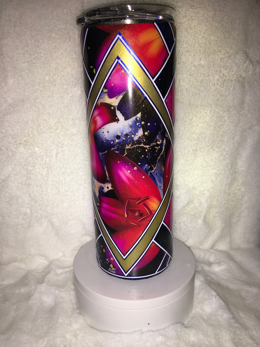 20oz Tumbler Stargazer Lily Design