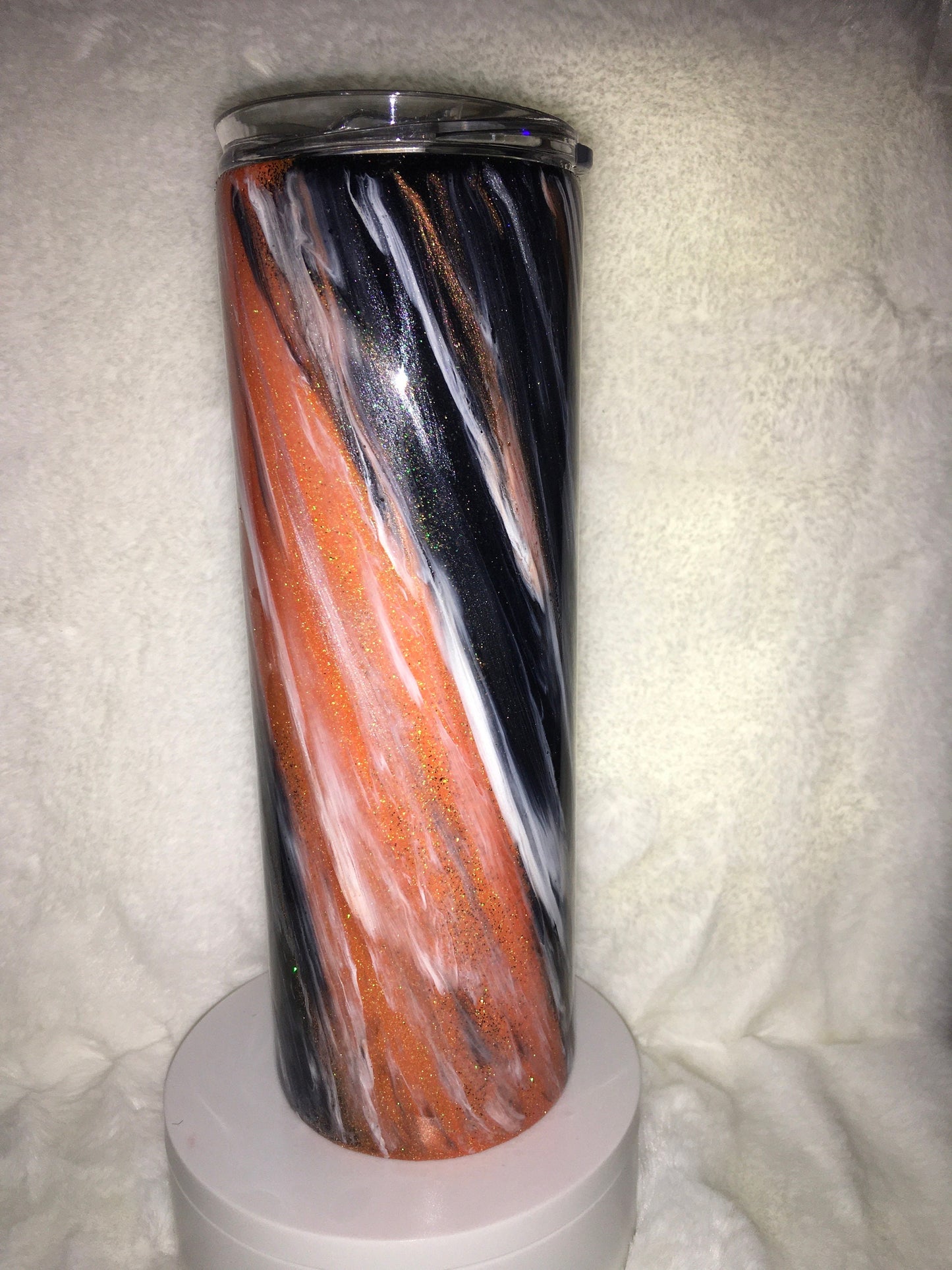 20oz Skinny Tumbler Orange and Black Milky Way