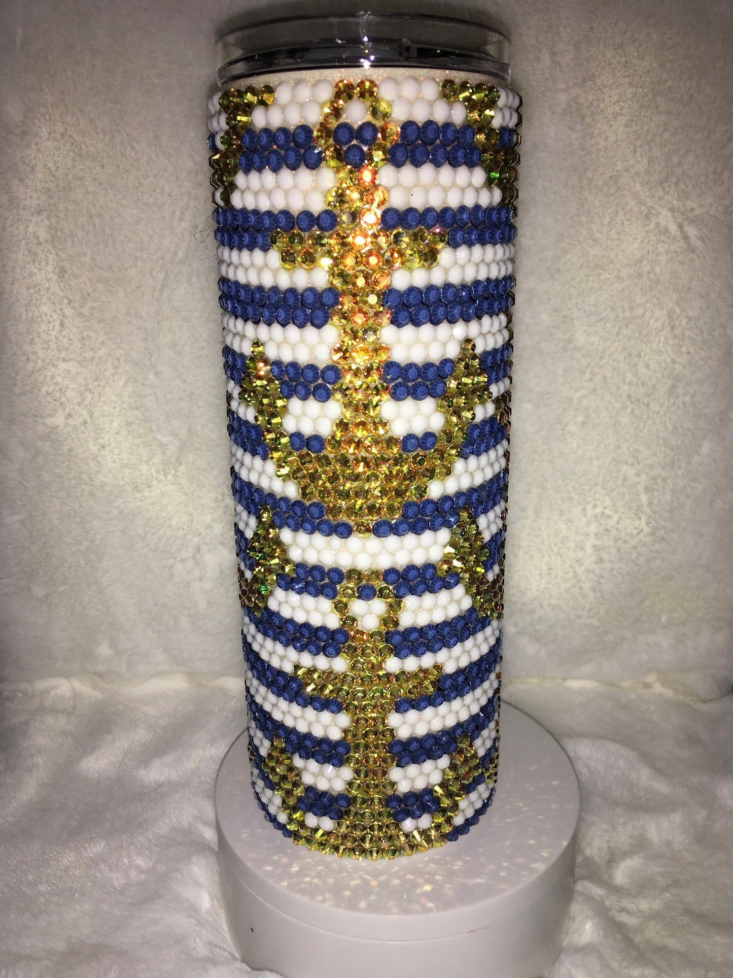 20oz Skinny Tumbler with Rhinestone Anchor design