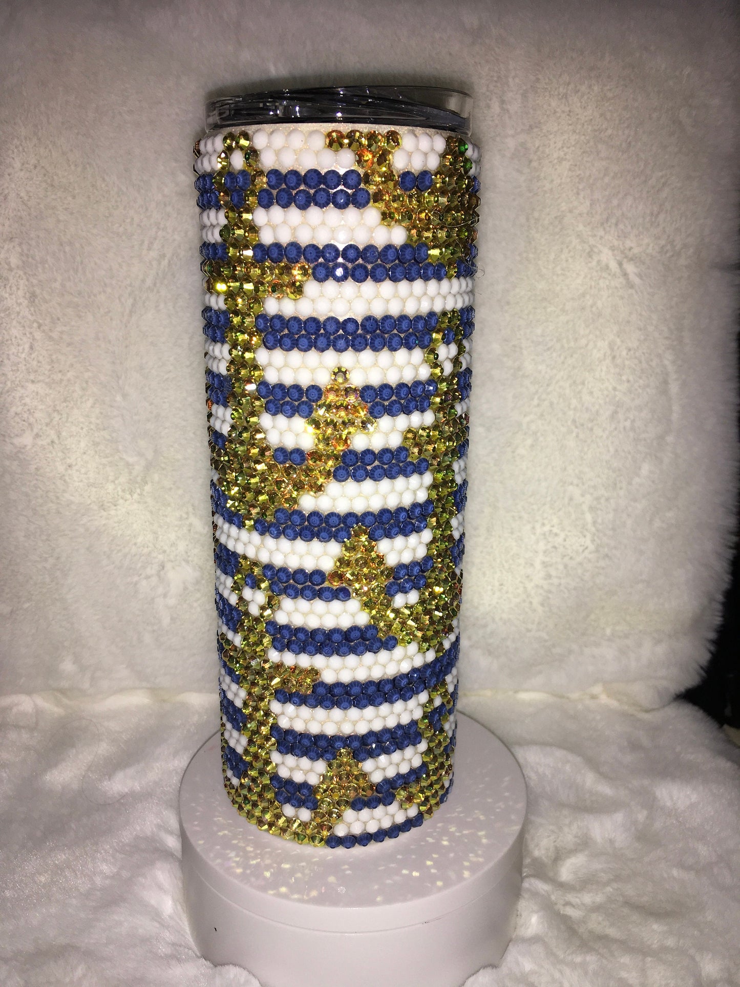 20oz Skinny Tumbler with Rhinestone Anchor design