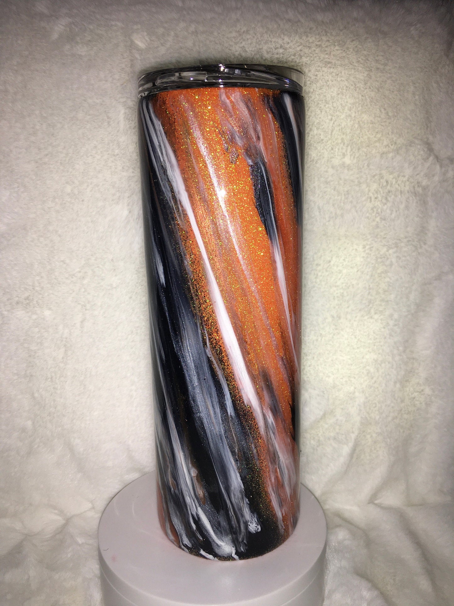 20oz Skinny Tumbler Orange and Black Milky Way