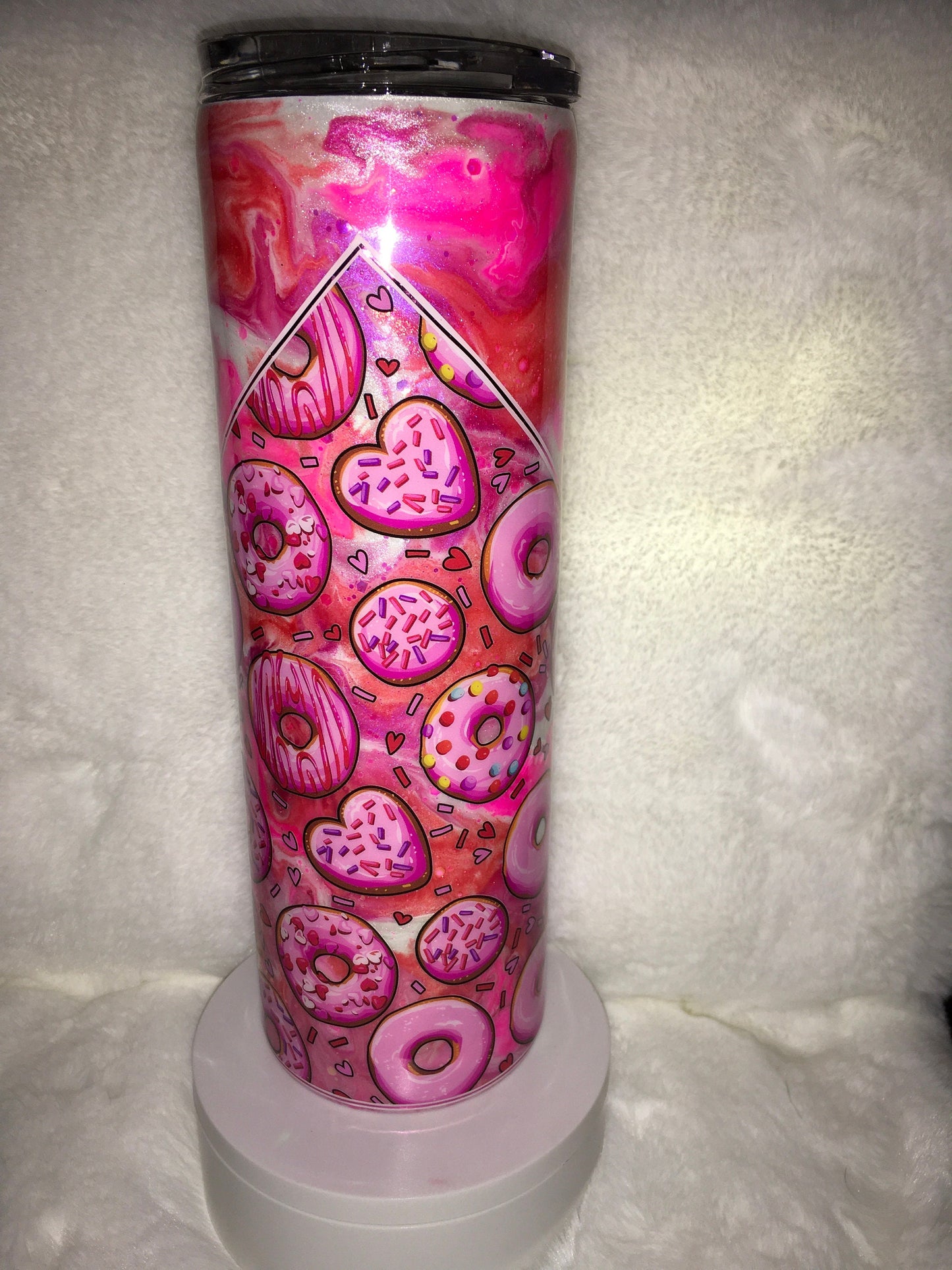 30 ounce Skinny Tumbler Peace Love and Donuts