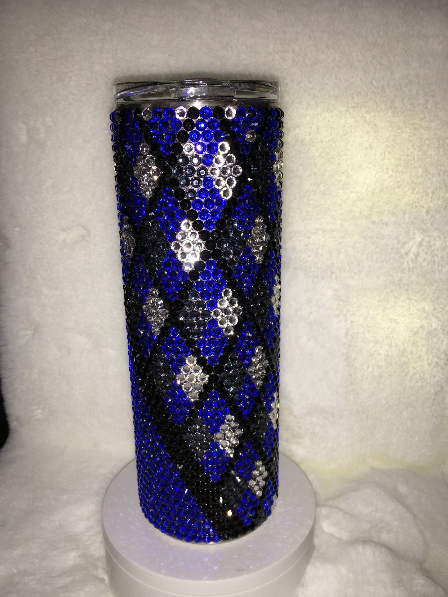 20oz Skinny Tumbler with Rhinestone Aztec Design